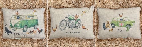 NEW Country Design Linen Mix Cushions with Captions